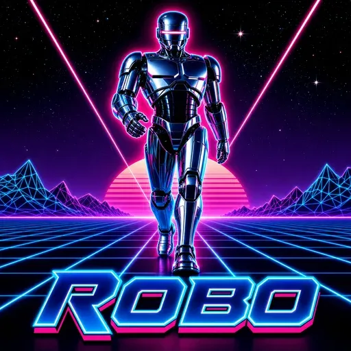 Synthwave Neon Grid